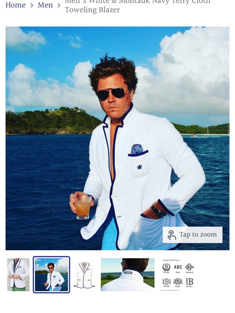 Dos XX x BASK Poolside Lounge Jacket. Terry cloth toweling blazer. White Red